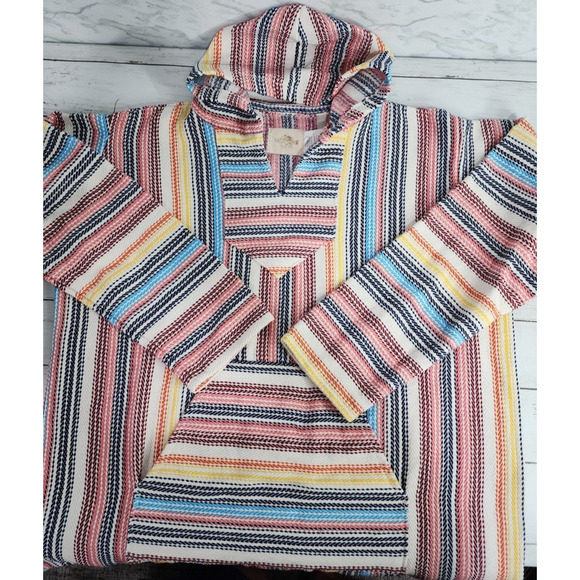 Pullover, Multicolor Boho Theme Front Pocket w/Hood Size M, By Earthragz Women's - Picture 3 of 11